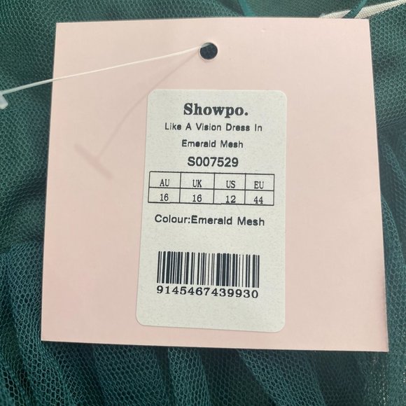 Showpo Like A Vision Dress NWT • Size 12 L/XL • Maxi Dress • Green Bridesmaid - Picture 9 of 9